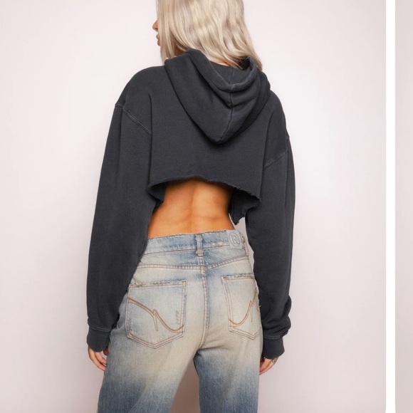 REVICE DENIM cropped hoodie one size NWOT vintage - Picture 2 of 2